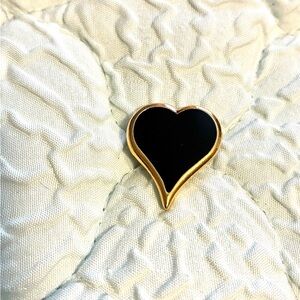 Black Magic Enamel Heart Brooch SARAH COVENTRY